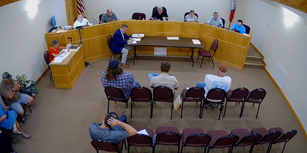 The Des Arc City Council meeting on Aug. 18. Photo: City of Des Arc/Facebook